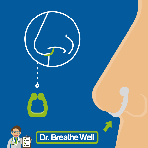 dr breathe well anti snurk clip met magneet in neus grafisch