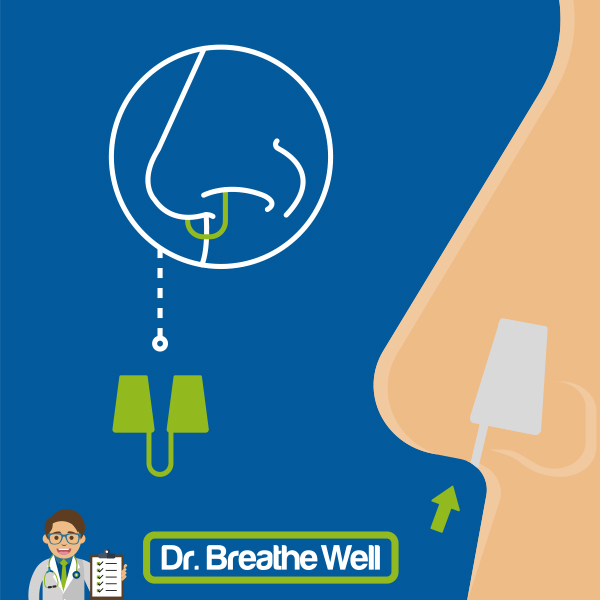 dr breathe well anti snurk neusspreider zacht in neus grafisch